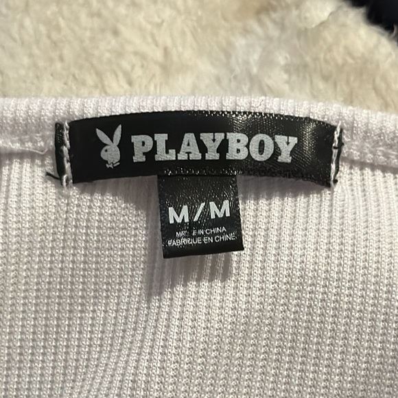 Playboy Cropped Tank Tops, One in Black & One in White, both size M - Picture 5 of 5